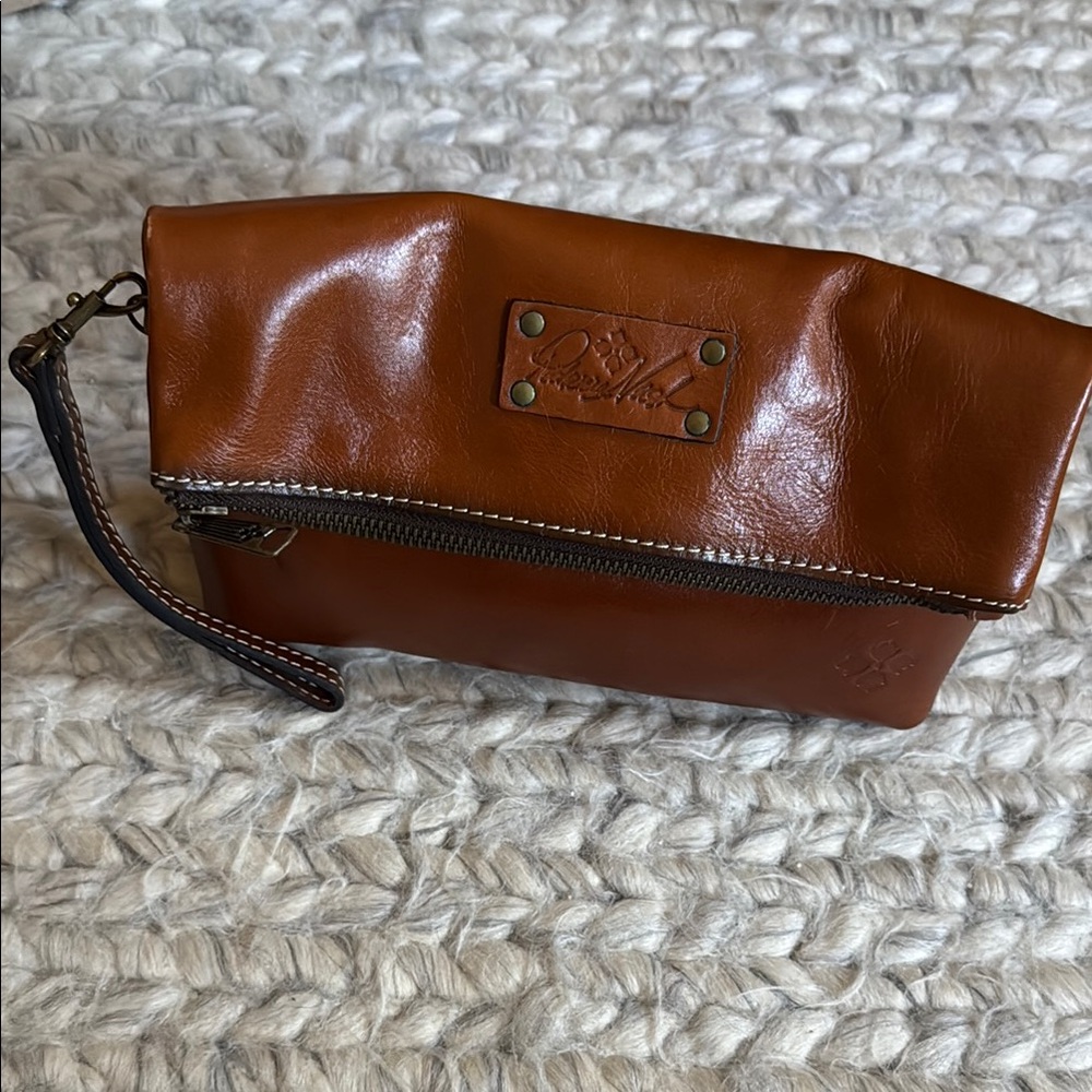 Patricia Nash Cognac Leather Wristlet
